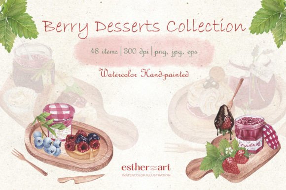 Berry Desserts Watercolor Clipart Illustrations Review