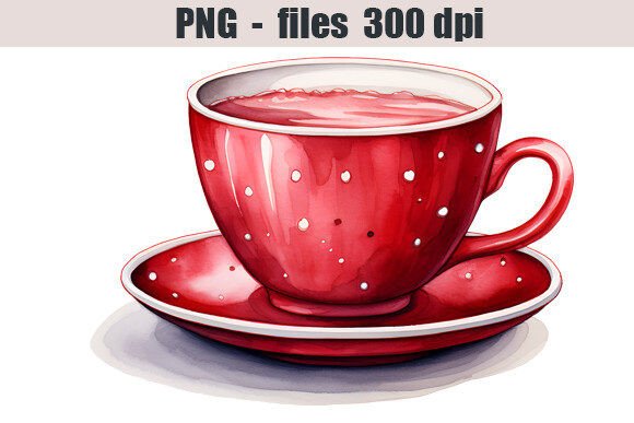 Cup Watercolor Clipart: Illustrations for Digital Products