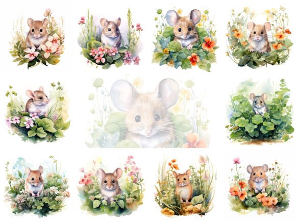 Cute Mouse Watercolor Clipart Bundle Review
