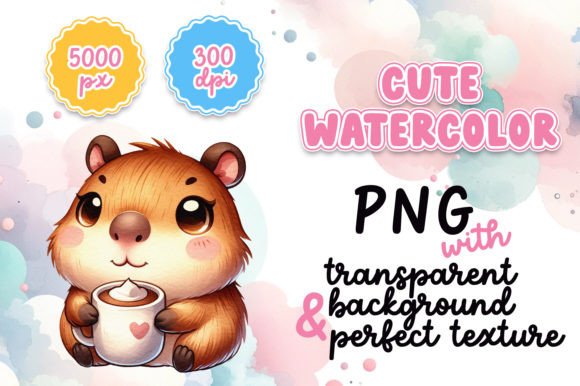 Cute Watercolor Capybara with Hot Cocoa Review