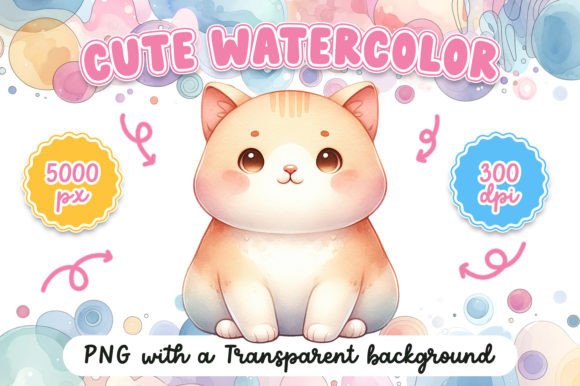 Cute Watercolor Cat Illustrations for Editorial Design