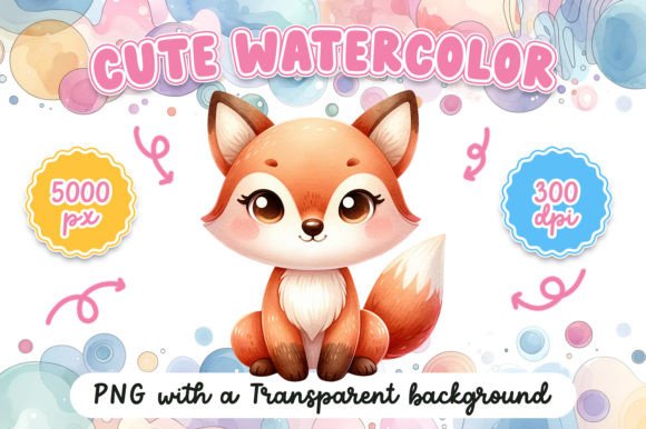 Cute Watercolor Fox Illustrations for Local Branding