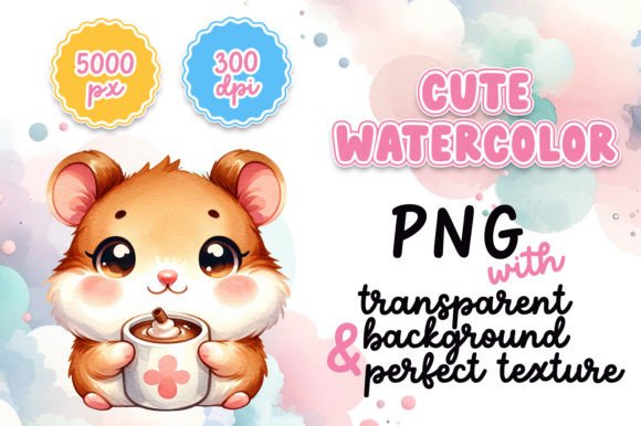 Cute Watercolor Hamster Illustrations for Cozy Design