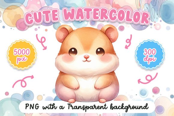 Cute Watercolor Hamster Illustrations for Crafters