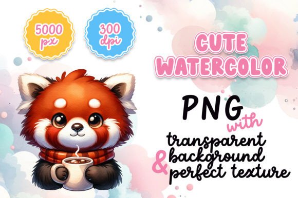 Cute Watercolor Panda with Hot Cocoa Illustrations Review