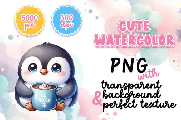 Cute Watercolor Penguin Illustrations for Cozy Content