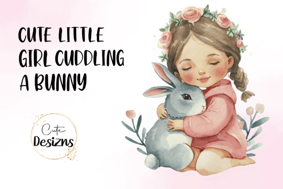 Girl Cuddling Bunny Clipart: Illustrations Review