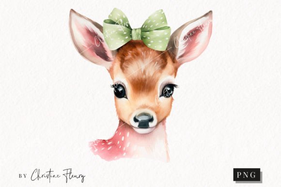 Pastel Watercolor Deer Clipart for Illustrations