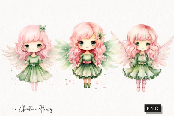 Pastel Watercolor Fairies Clipart: Illustrations for Branding