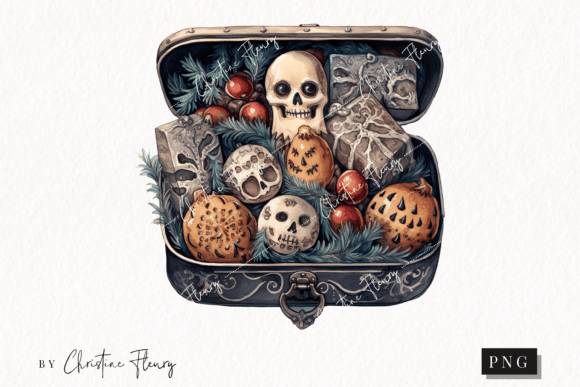 Watercolor Goth Treats Clipart: Illustrations for Sellers