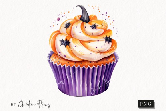 Watercolor Halloween Cupcake Clipart Review