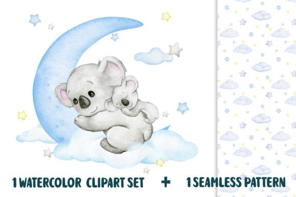 Watercolor Koala Clip Art Baby Koala Illustrations