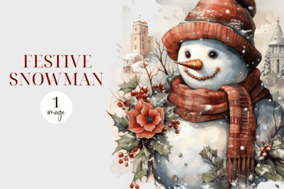 Watercolor Snowman Illustrations for Local Branding