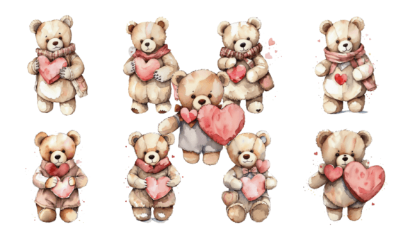 Watercolor Teddy Bear Illustrations for Crafters