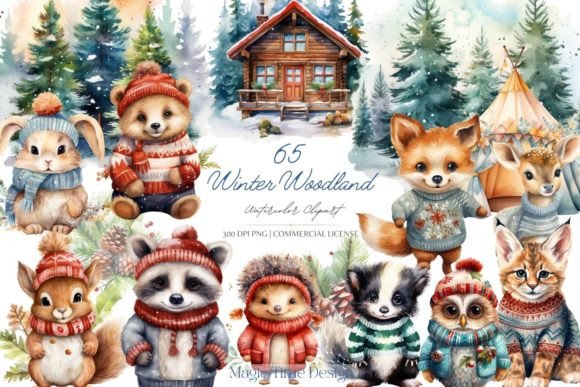 Watercolor Winter Woodland Animal Illustrations Review